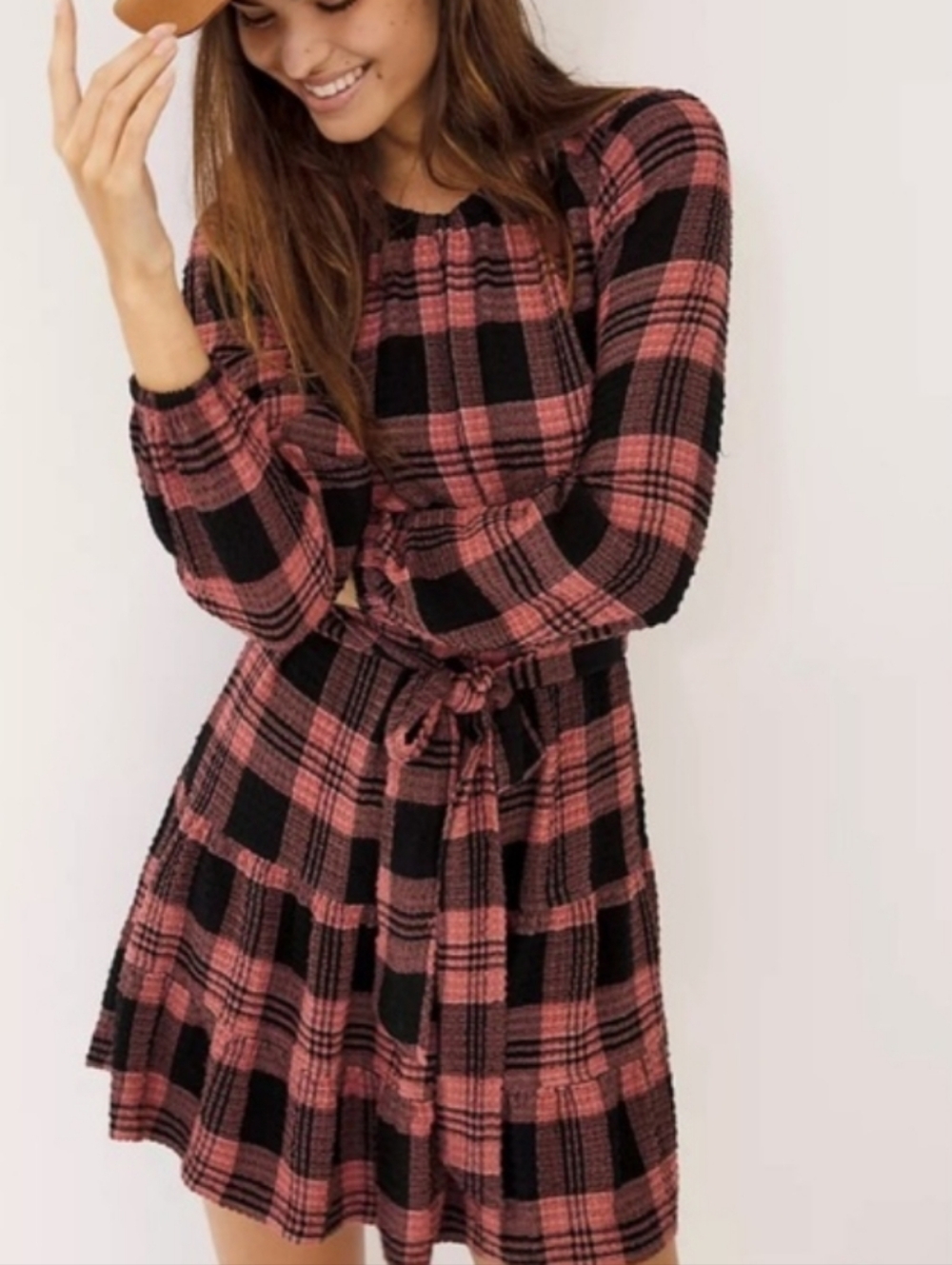 Anthropologie Cloth & Stone Daia Plaid Mini Dress Size Small